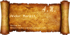 Andor Margit névjegykártya